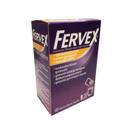 Fervex 500 mg/25 mg/200 mg granulės geriamajam tirpalui suaugusiems N8