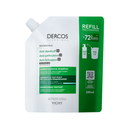 VICHY šampūnas nuo pleiskanų riebiai galvos odai DERCOS, 390 ml