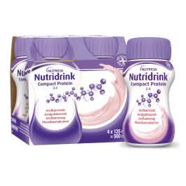 NUTRIDRINK Compact Protein braškių skonio, 4x125ML