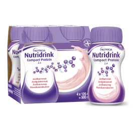 NUTRIDRINK Compact Protein braškių skonio, 4x125ML