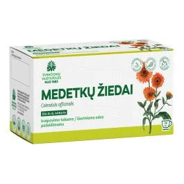ŠVENČIONIŲ VAISTAŽOLĖS MEDETKOS ŽIEDAI, žolelių arbata, 1,2g x 24 vnt.