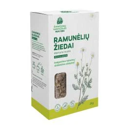 ŠVENČIONIŲ VAISTAŽOLĖS RAMUNĖLIŲ ŽIEDAI, žolelių arbata, 25 g