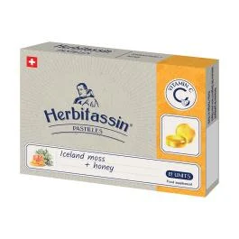 HERBITASSIN gerklės pastilės su islandine kerpena ir medumi, N12