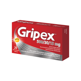 GRIPEX 500 mg/30 mg/15 mg plėvele dengtos tabletės N20