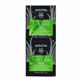 APIVITA drėkinamoji veido kaukė su alavijais EXPRESS BEAUTY 2 x 8 ml