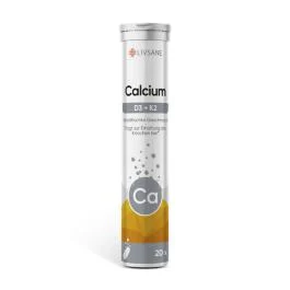 LIVSANE kalcio šnypščiosios tabletės CALCIUM + D3 + K2, N20