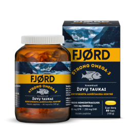 FJORD STRONG OMEGA-3 žuvų taukų kapsulės, N80