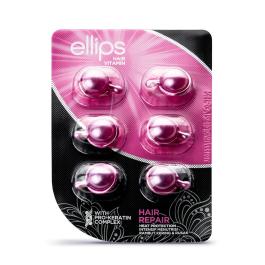 ELLIPS tepami vitaminai pažeistiems plaukams su keratinu HAIR REPAIR PRO KERATIN N6
