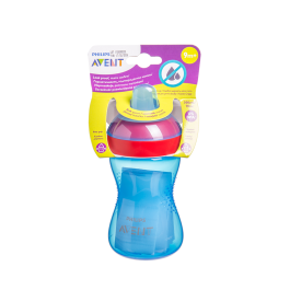 PHILIPS AVENT neišsiliejantis puodelis su minkštu snapeliu, 9 mėn.+, SCF802/01, 300 ml