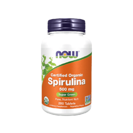 NOW 500 mg tabletės ORGANIC SPIRULINA N200