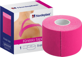 NORDEPLAST kineziterapinis pleistras 5cmx5m rausvas N1