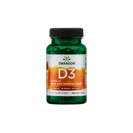 SWANSON VITAMINAS D3 5000TV kapsulės su linų sėmenų aliejumi, N250
