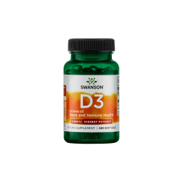 SWANSON VITAMINAS D3 5000TV kapsulės su linų sėmenų aliejumi, N250
