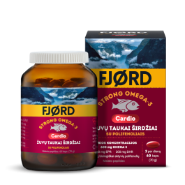 FJORD STRONG OMEGA-3 Cardio žuvų taukai širdžiai su biologiškai aktyviais polifenoliais, N60