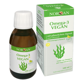 NORSAN OMEGA-3 VEGAN citrinų skonio aliejus, 100 ml