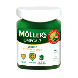 MOLLER STRONG + VITAMIN D kapsulės, N60