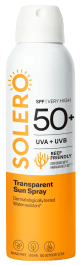 SOLERO skaidrus purškalas nuo saulės SPF 50+, 200 ml