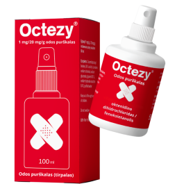 Octezy 1 mg/20 mg/g odos purškalas (tirpalas) 100 ml