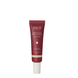 IDUN Minerals Hydra Soft skystas mineralinis makiažo pagrindas Nr. 1253 Freja Light Warm, 30 ml