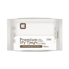 Mother-K PREMIUM klasės Sausos Servetėlės, Medvilnė, 15 vnt.