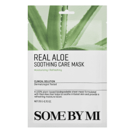 SOME BY MI Real Aloe Soothing Care Mask raminanti lakštinė veido kaukė su alaviju, 20 g