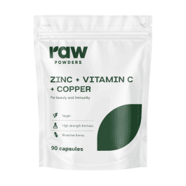 RAW POWDERS Cinkas+ Vitaminas C + Varis kapsulės, N90