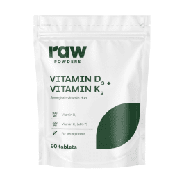RAW POWDERS Vitaminas D3 + Vitaminas K2 tabletės, N90