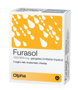 Furasol 100 mg/900 mg gargalas (milteliai tirpalui) N5