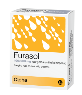 Furasol 100 mg/900 mg gargalas (milteliai tirpalui) N5
