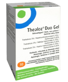 THEA THEALOZ DUO geliniai akių lašai 0,4 g, N30