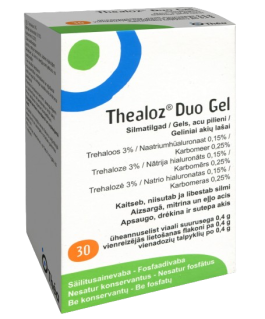 THEA THEALOZ DUO geliniai akių lašai 0,4 g, N30