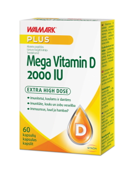 WALMARK Mega Vitamin D 2000 IU kapsulės N60