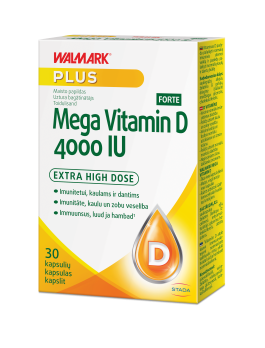 WALMARK MEGA VITAMIN D 4000 IU FORTE kapsulės N30
