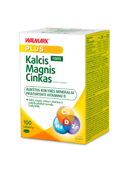 WALMARK Kalcis-Magnis-Cinkas FORTE su vitaminu D tabletės N100