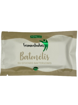MĖMELIO FERMENTUOTAS batonėlis su gyvomis bakterijomis, 60 g, N1