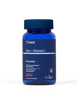 TRACE MINERALS Cinkas ir Vitaminas C imunietui, kramtomosios tabletės N60
