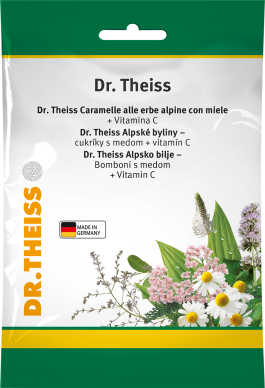 DR. THEISS šveicariškų žolių skonio ledinukai su vitaminu C ir medumi 75 g