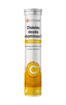 LIVSANE 1000 mg Vitamino C šnypščiosios tabletės N20