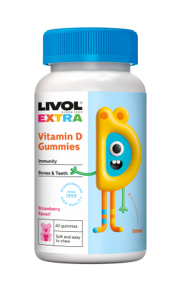 LIVOL EXTRA vitamino D3 guminukai 120 g, N60