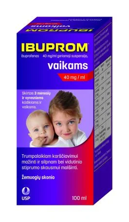 IBUPROM 40 mg/ml geriamoji suspensija vaikams 100 ml