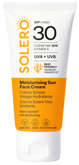 SOLERO drėkinamasis veido kremas nuo saulės SPF 30, 50 ml