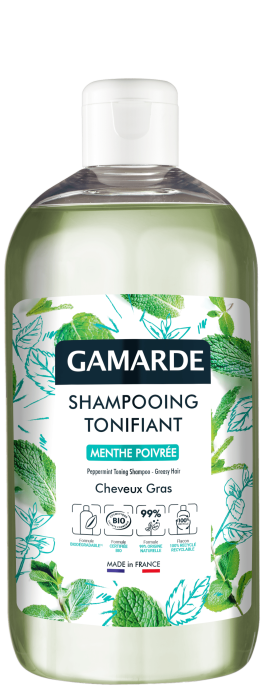 GAMARDE SHAMPOOING TONIFIANT tonizuojantis šampūnas riebiai galvos odai, 500 ml