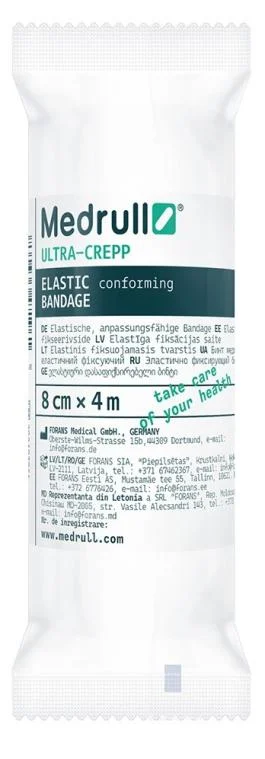 Medrull elastinis fiksuojantis tvarstis Ultra-crepp 8 cm x 4 m