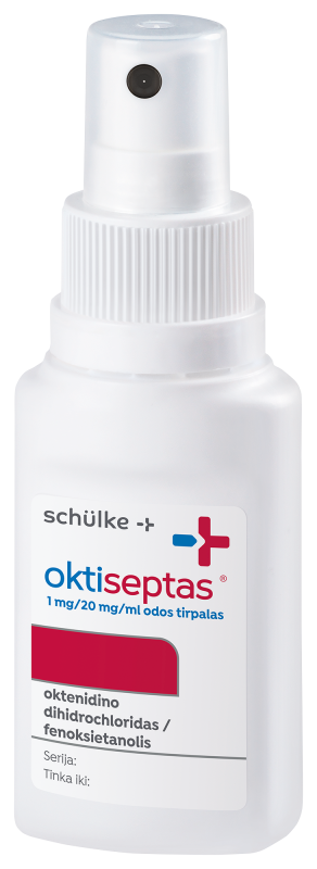 OKTISEPTAS 1 mg/20 mg/ml odos tirpalas 50 ml
