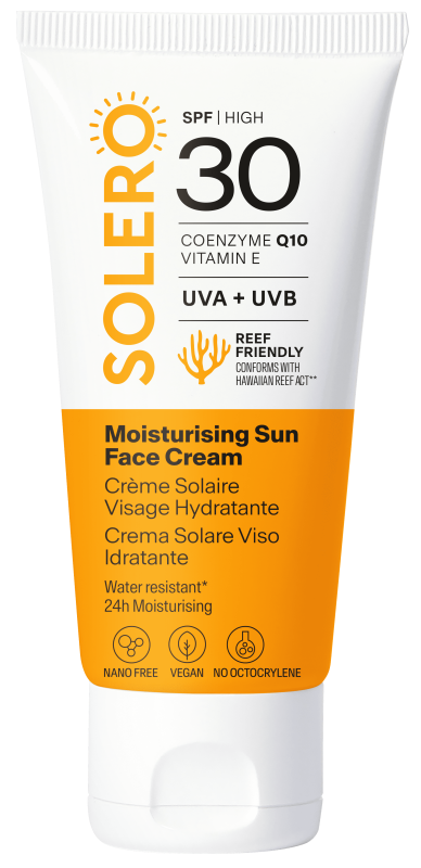 SOLERO drėkinamasis veido kremas nuo saulės SPF 30, 50 ml