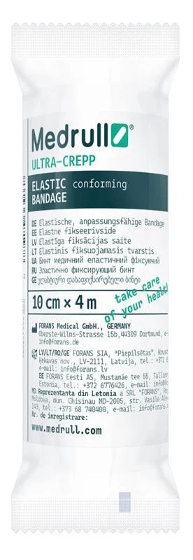 Medrull elastinis fiksuojantis tvarstis Ultra-crepp 10 cm x 4 m