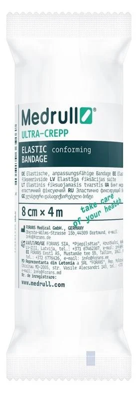 Medrull elastinis fiksuojantis tvarstis Ultra-crepp 8 cm x 4 m