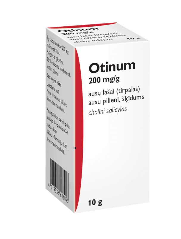 Otinum 200 mg/g ausų lašai, tirpalas 10 ml