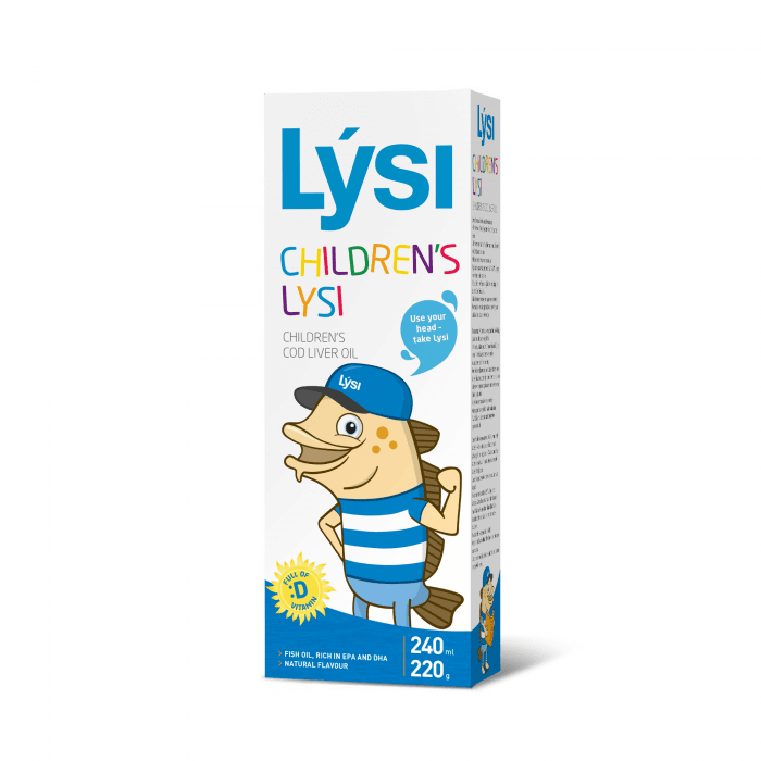 LYSI žuvų taukai vaikams, natūralaus skonio, 240 ml