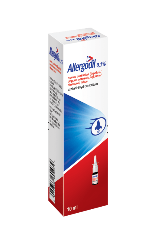 Allergodil 0,1% nosies purškalas 10 ml